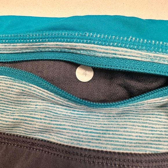 Lululemon Turbo Run Short Gray and Teal Women's Shorts - Picture 4 of 5